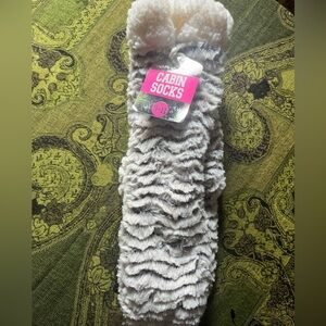 Fuzzy Cabin Socks - Light Gray